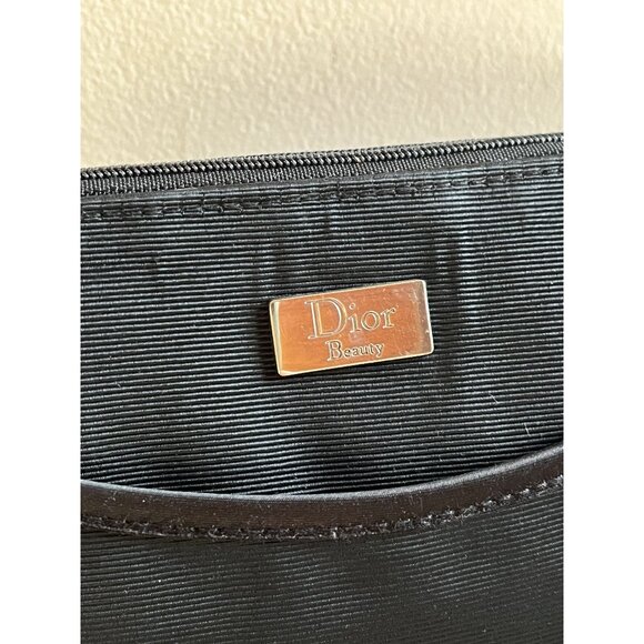 Dior Beauty Black Toiletry Bag Travel Makeup Pouch With Zipper Closure - Picture 1 of 11
